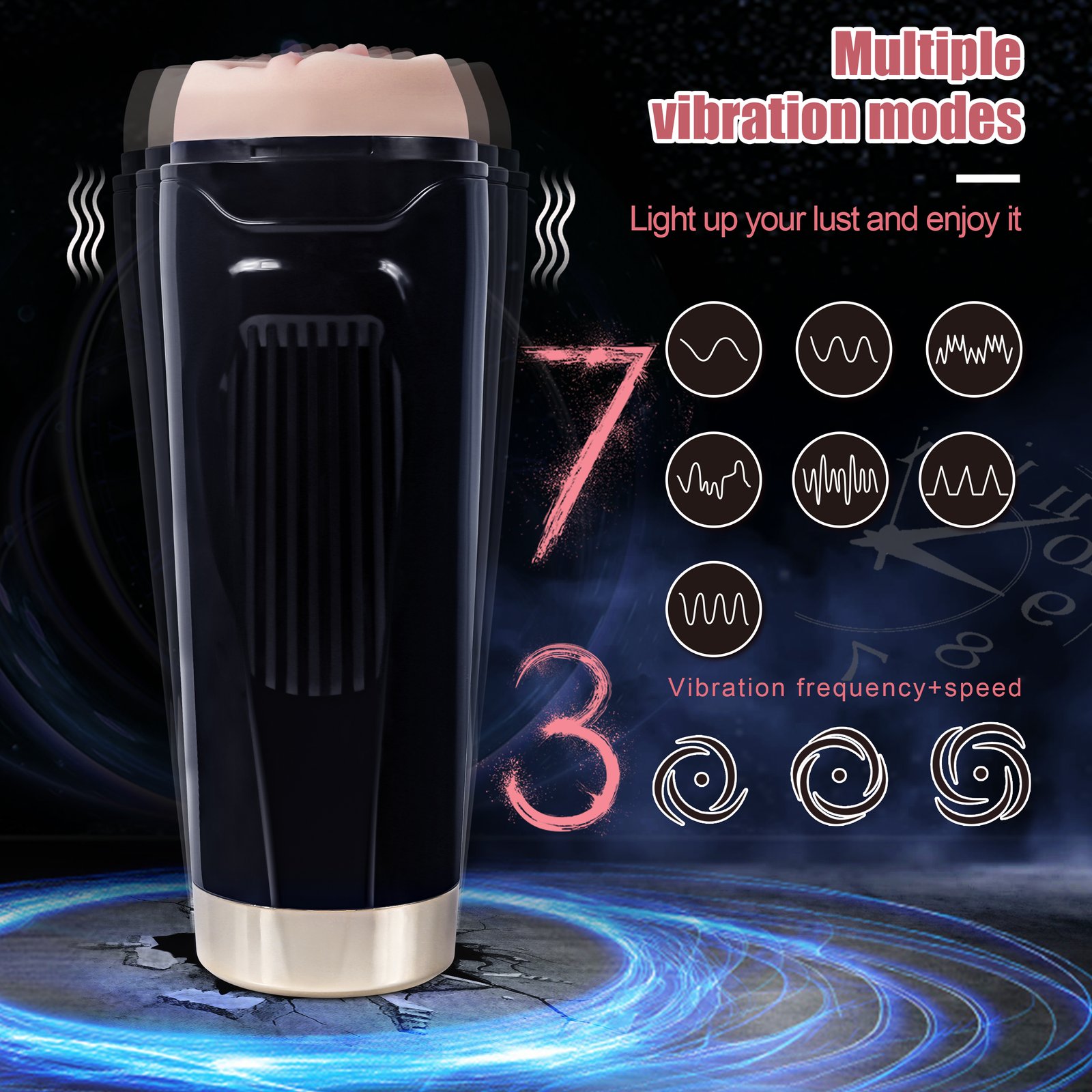 Quijoy Direct Selling "Davina Masturbator Double Vibrator, Charging Cable - Neutral Black Box - Fully Coated" - Image 5