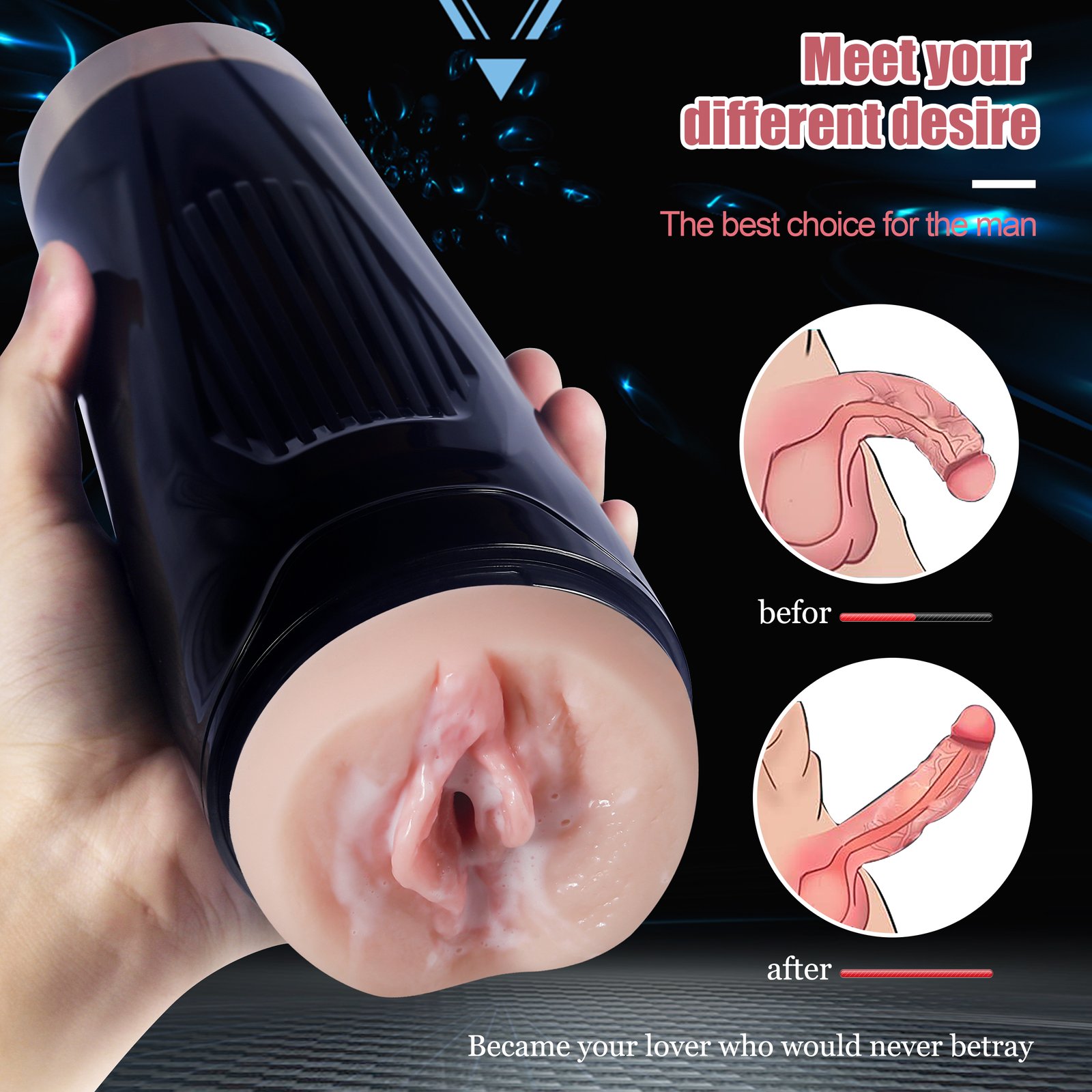 Quijoy Direct Selling "Davina Masturbator Double Vibrator, Charging Cable - Neutral Black Box - Fully Coated" - Image 6