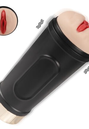 Quijoy direct sales of Rock masturbator vibrating model, neutral black box and shrink film